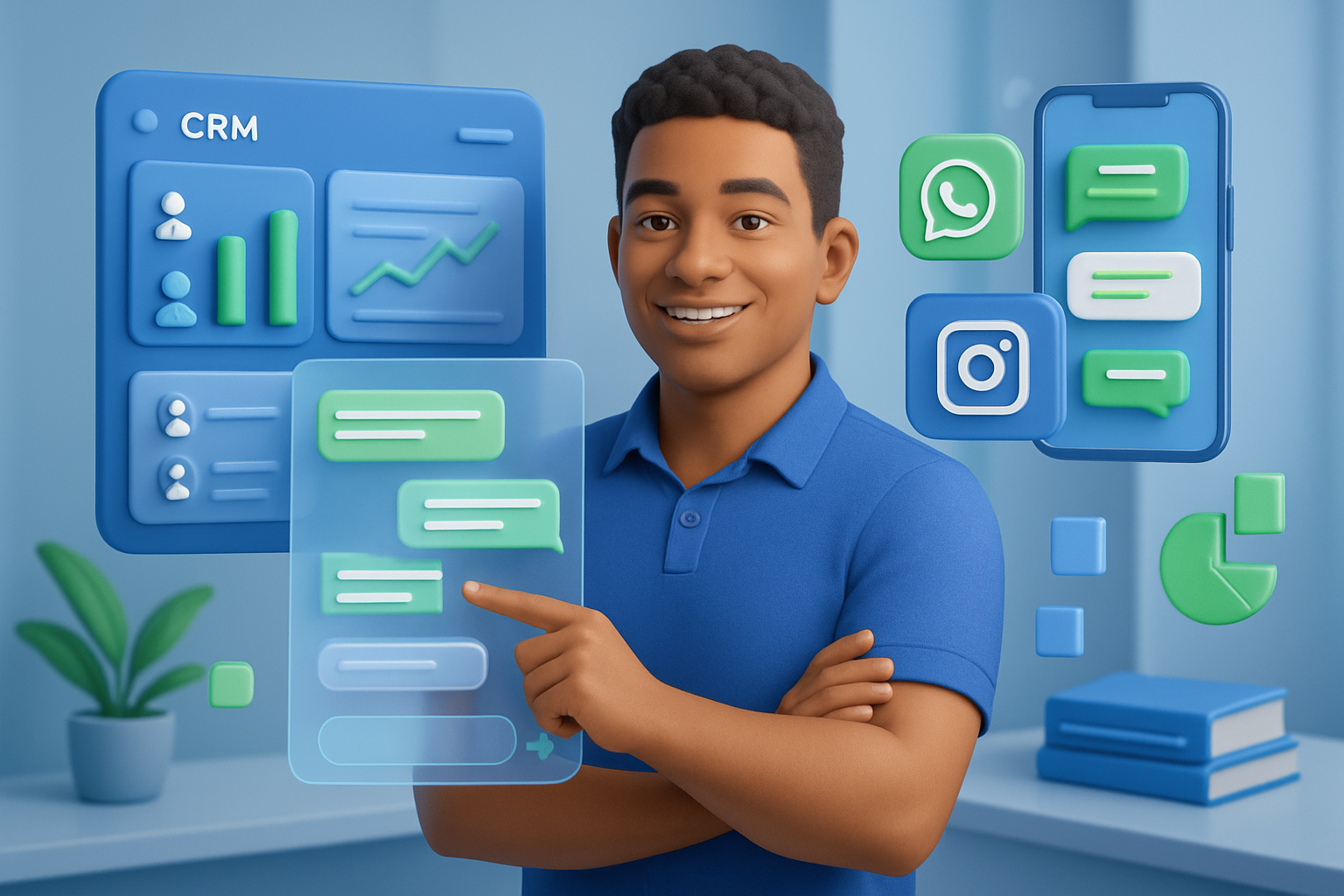 Dashboard do CRM DeskBR